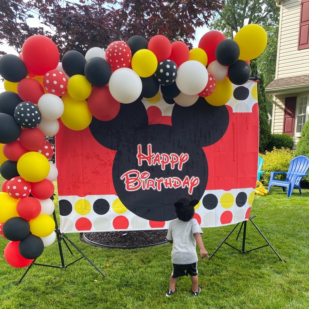 Mickey Mouse Birthday Backdrop and Banner
